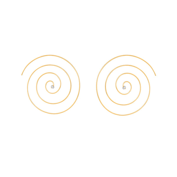 VIKA jewels pearl spiral earrings gold plated vergoldet statement Ohrringe handmade Bali recycled recycling sterling silver silber hoops fashion jewellery jewelry