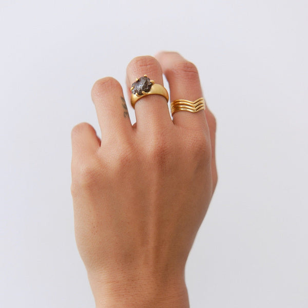 Meteorite Ring 1,5g US7 gold plated