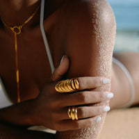 VIKA jewels jewelry jewellery ARMOUR RING 2 fantasia collection recycled sterling silver ring handmade Bali gold plated