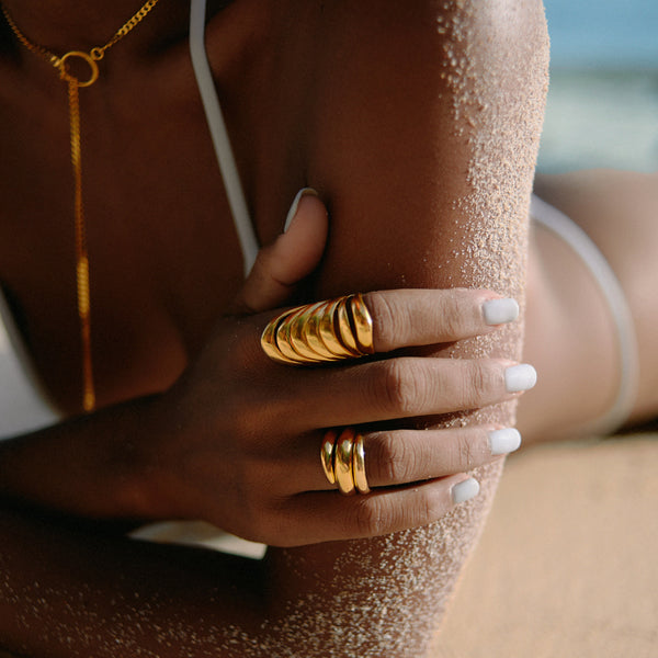 VIKA jewels ring silber 18 karat vergoldet gold recycling recycled sterling silver schmuck handgemacht bali Kombination clasp spiral finger