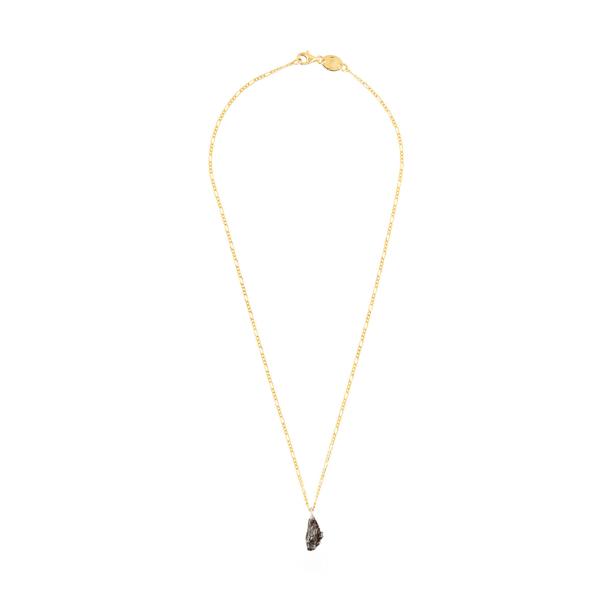 Meteorite 1,8g with 40cm figaro necklace gold plated