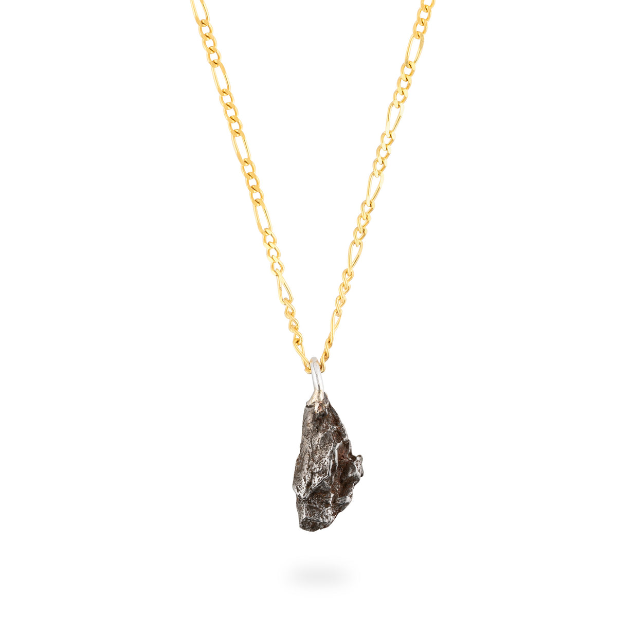 Meteorite 1,8g with 40cm figaro necklace gold plated