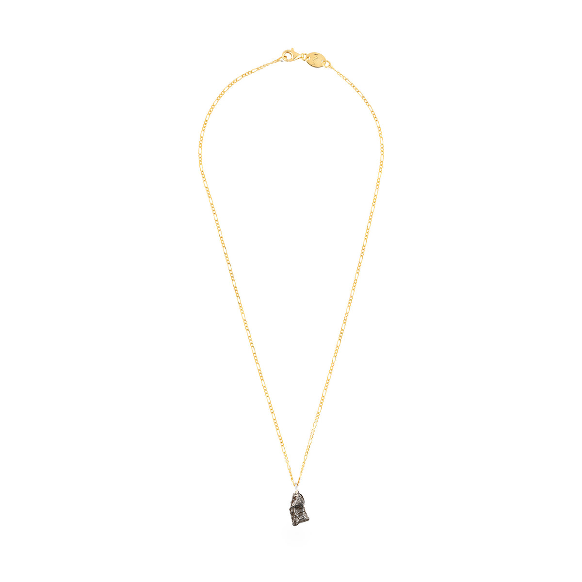 Meteorite 2g with 40cm figaro necklace gold plated