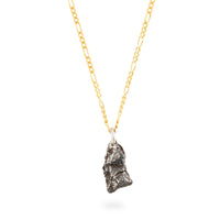 Meteorite 2g with 40cm figaro necklace gold plated