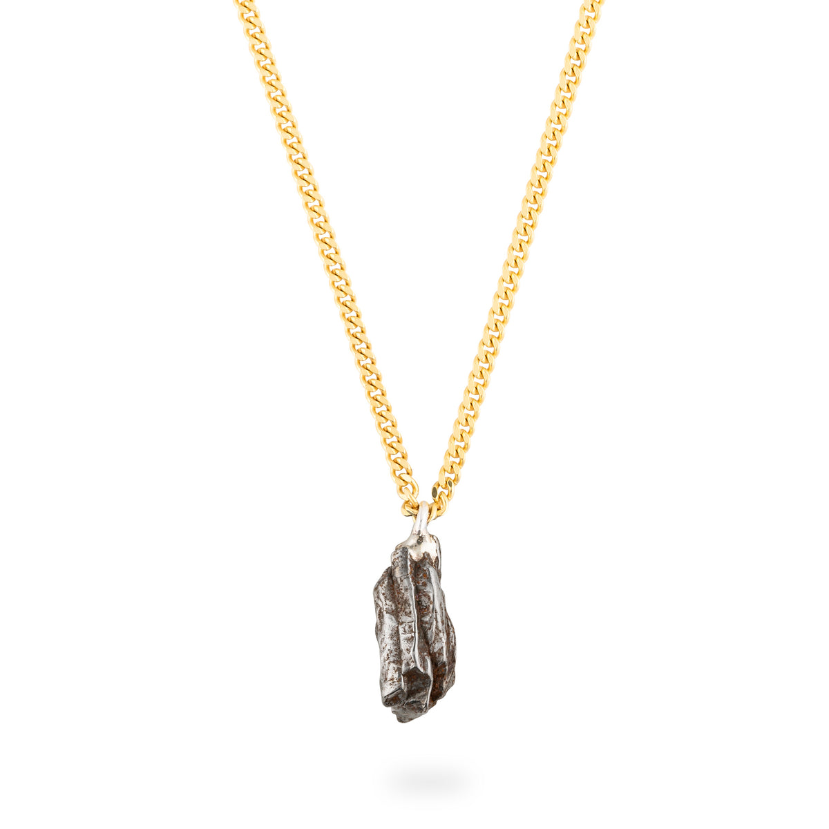 Meteorite 2,1g with 50cm LINK necklace gold plated