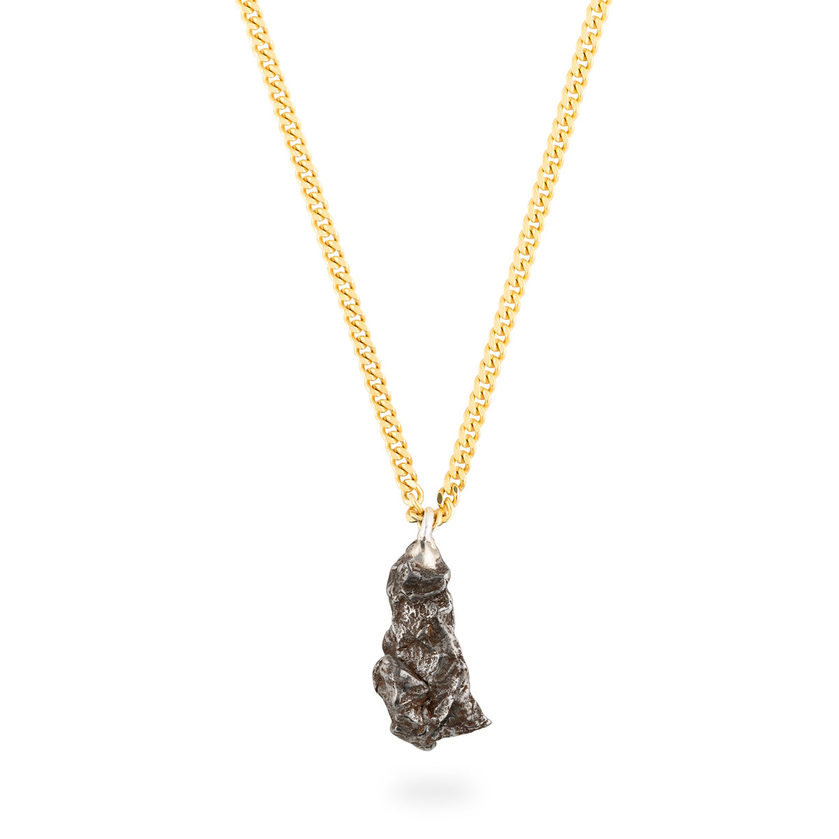 Meteorite 2,2g with 50cm LINK necklace gold plated