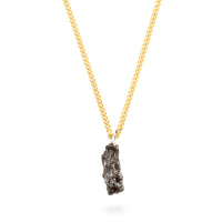 Meteorite 2,5g with 60cm LINK necklace gold plated