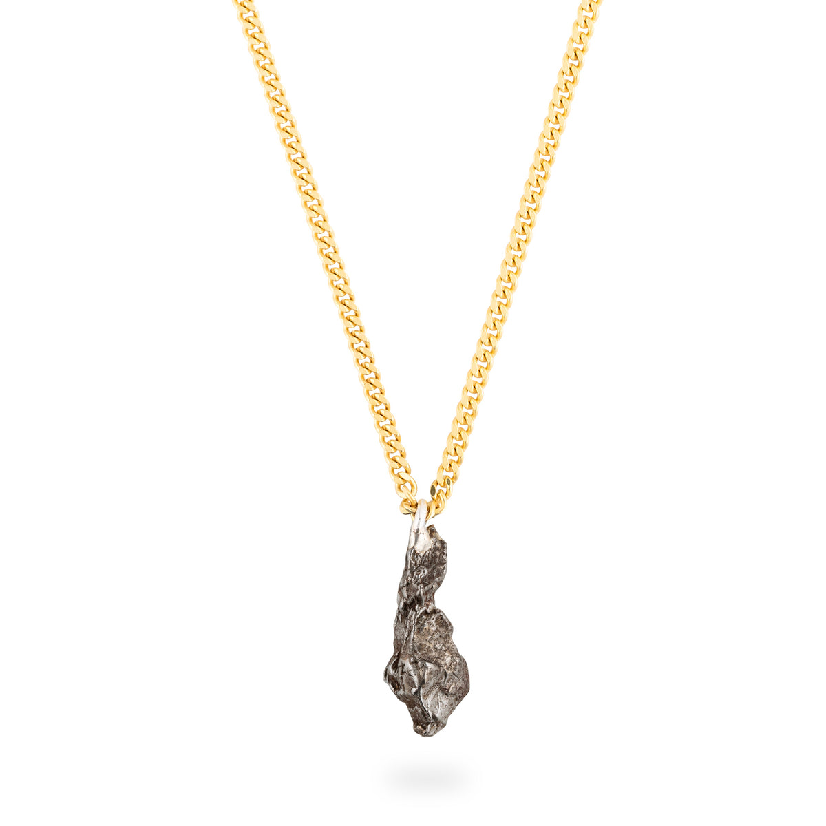 Meteorite 2g with 60cm LINK necklace gold plated