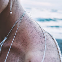 VIKA jewels Necklace chain Kette Halskette Gliederkette Pearl Perlen Sterling Silber Silver Handgemacht handmade Bali bodychain Photographer Jason Reposar REPO