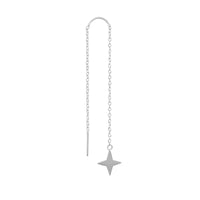 VIKA jewels floating star earrings VOYAGE EXTRAORDINAIRE COLLECTION 5CM LONG LINK CHAIN WITH A 1.5CM STAR PENDANT IN THE FRONT 4CM LONG LINK CHAIN IN THE BACK HALF CIRCLE TUBE FOR THE EARLOBE 925 recycled sterling silver