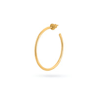 aradiso Perduto Collection OPEN HOOPS gold plated CLASSIC HOOP EARRINGS open with butterfly closure 0.2CM THICK WIRE AVAILABLE IN 2 SIZES SIZE XS IS Ø2CM SIZE S IS Ø3.5CM recycled 925 sterling silver 18 carat gold plated Handmade in Bali