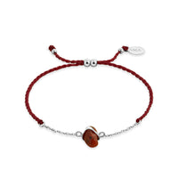 Healing stones bracelet collection CARNELIAN BRACELET hand-braided dark red cord mixed with recycled sterling silver link chain and the carnelian crystal. Unisex. Some of its emotional benefits include reducing jealousy and envy of others and their possessions. It promot