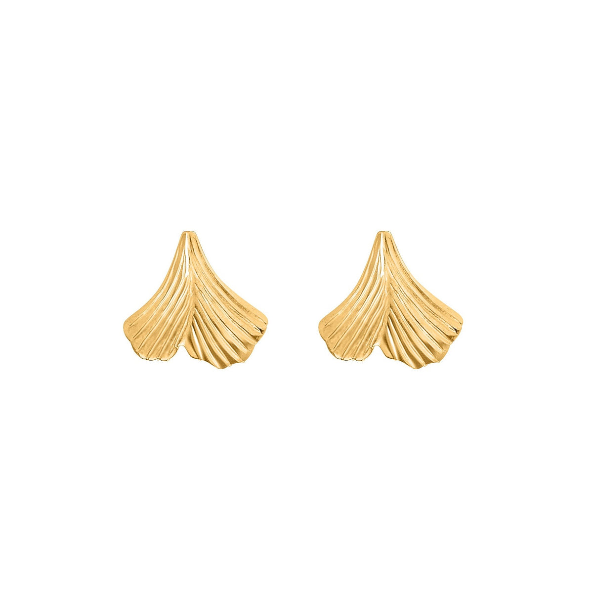 VIKA jewels GINKGO LEAF EARRINGS gold plated  1.5CM long and 1.5CM wide ginkgo leaf earrings Stud earrings are made of 925 recycled sterling silver and handmade in Bali Sold as a pair 18 carat gold plated