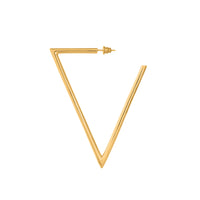 V EARRINGS L gold plated-Earrings-VIKA Jewels