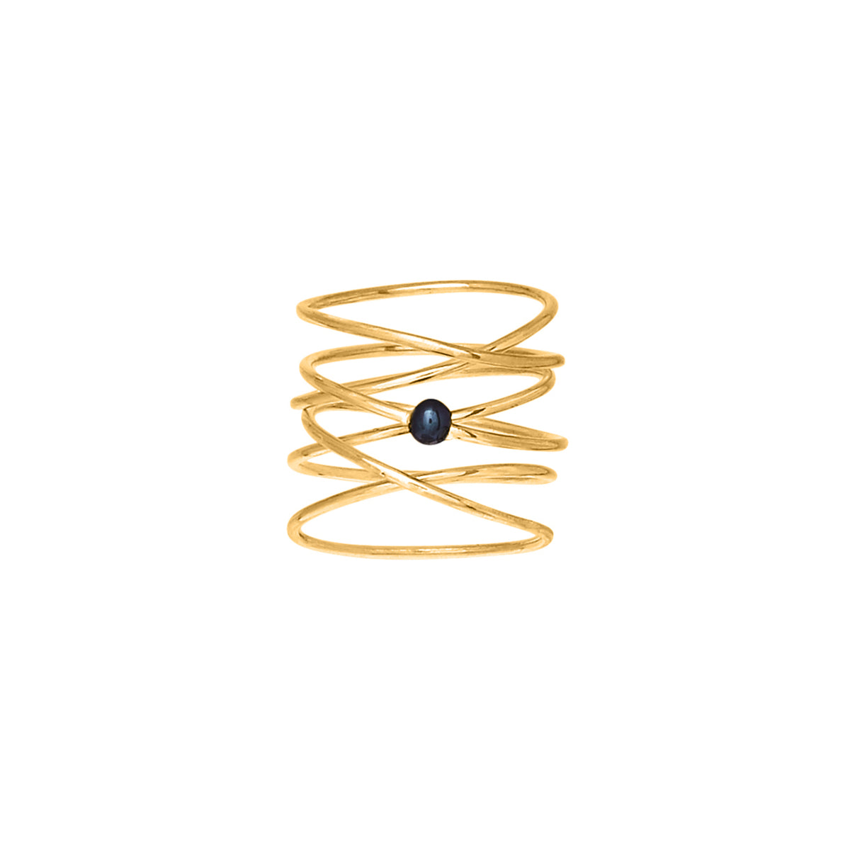 VIKA jewels 18 Karat carat gold plated vergoldet pearl Perle spiral wire ring statement handmade Bali recycled recycling sterling silver silber fashion jewellery jewelry Schmuck 