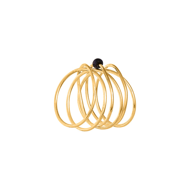 VIKA jewels 18 Karat carat gold plated vergoldet pearl Perle spiral wire ring statement handmade Bali recycled recycling sterling silver silber fashion jewellery jewelry Schmuck 