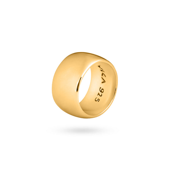 WIDE SIMPLE RING gold plated-Ring-VIKA Jewels