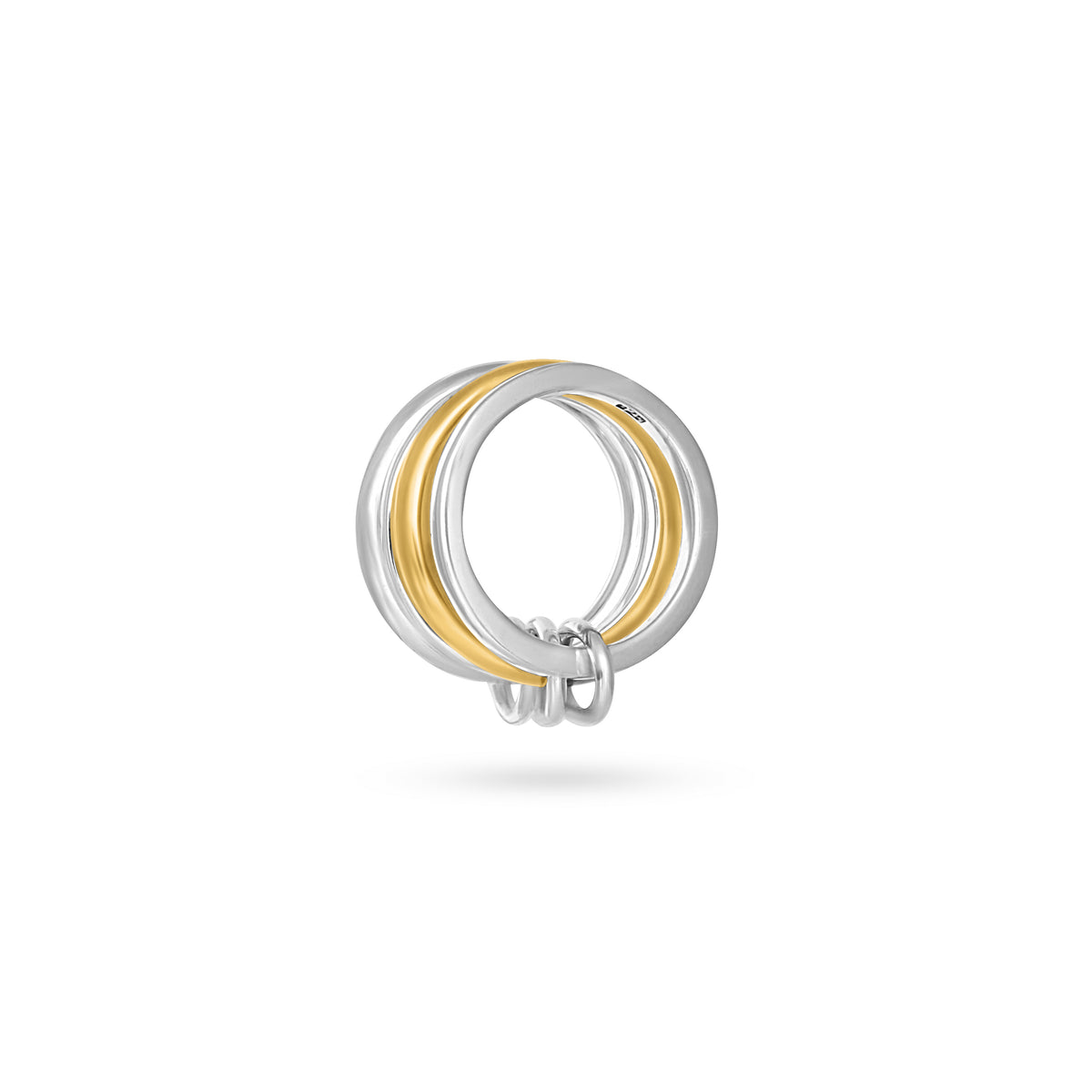 VIKA jewels quad interlock ring combination recycled recycling sterling silver silber schmuck jewelry jewellery handmade handgemacht bali berlin nachhaltig sustainable gold vergoldet mix plated 18 karat carat