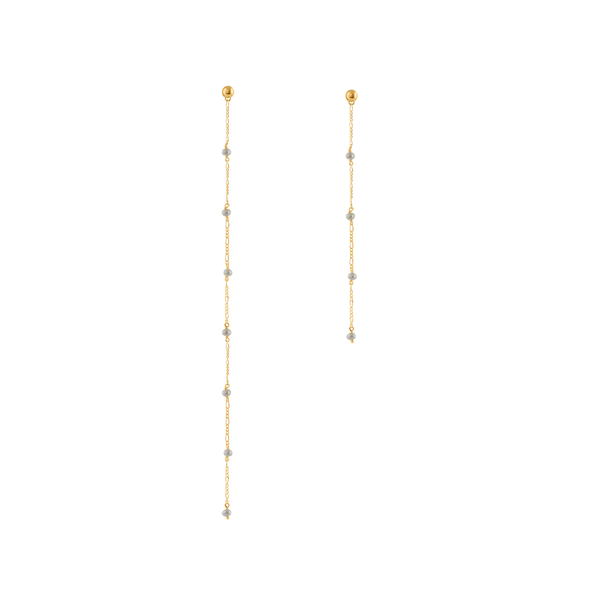 PEARLS CHAIN EARRINGS gold plated