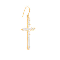CROSS CRYSTAL EARRING gold plated