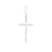 Liza Adamenko PURE PROTECTION CROSS EARRING (clear quartz) VIKA jewels recycled sterling silver handmade in Bali