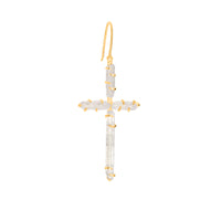 CROSS CRYSTAL EARRING gold plated